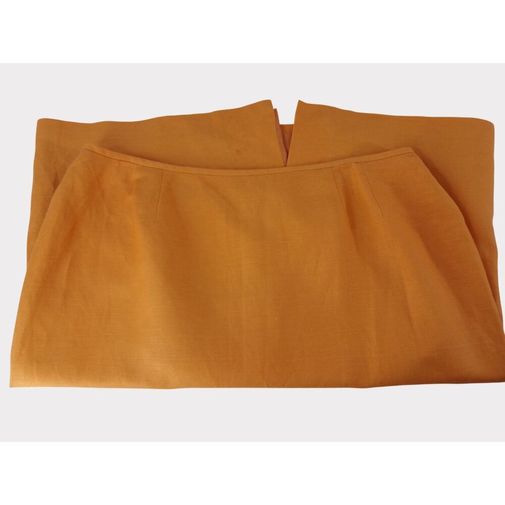 Kasper Womens Orange Pencil Skirt Size 18 Linen Blend Lining Back Zip - Picture 4 of 7